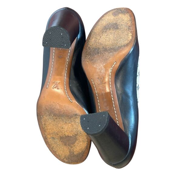 Louis Vuitton Navy canvas leather monogram heels size 40 no box, dustbag Rare! - Picture 13 of 16